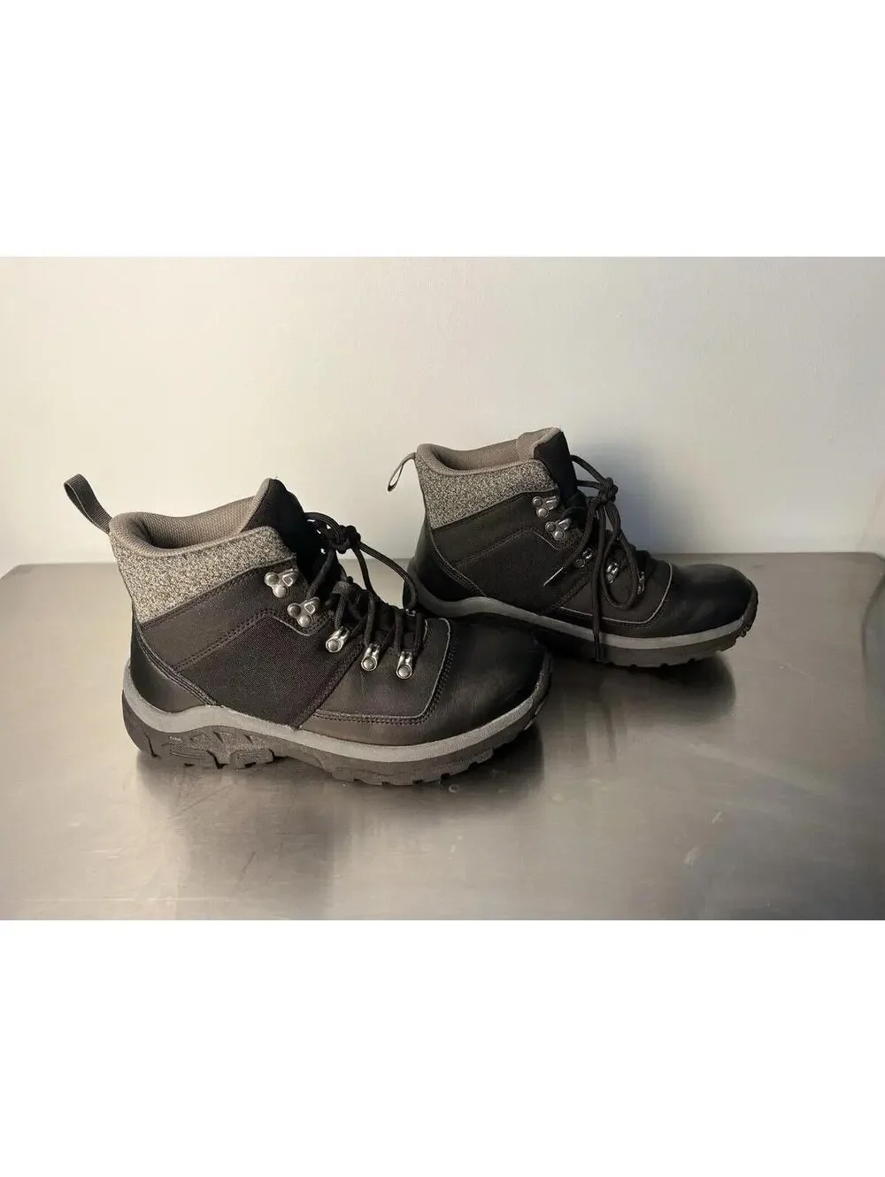 All In Motion Winter Boots Men's Ashton Water Repellent Black Size 8 Lace up
